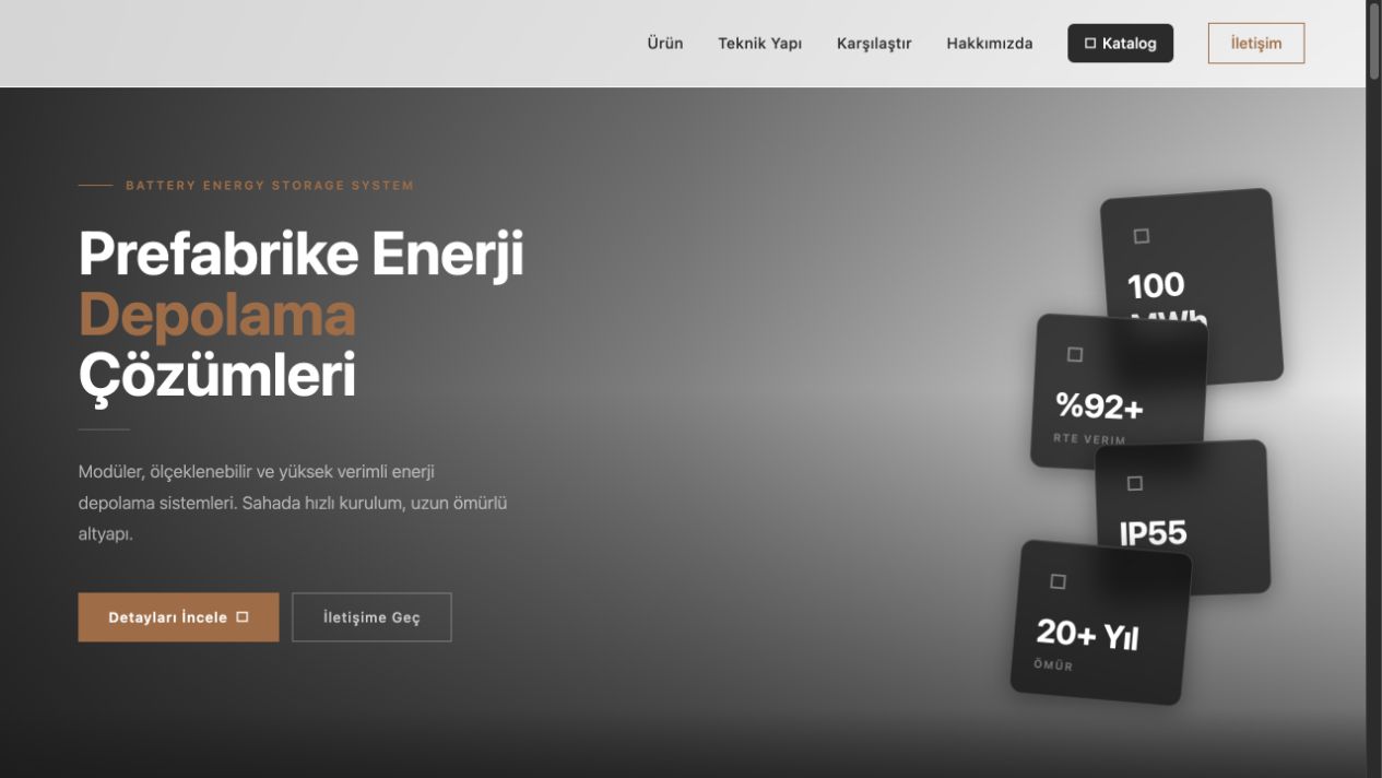 Aksess Energy web sitesi ana sayfa ekran görüntüsü
