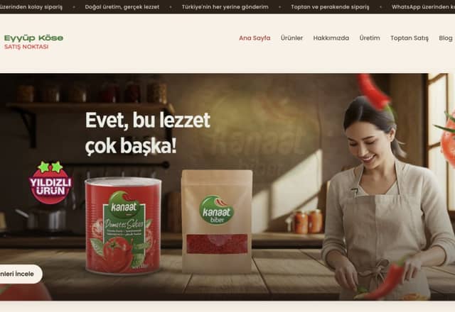 Kanaat Biber web sitesi ana sayfa ekran görüntüsü