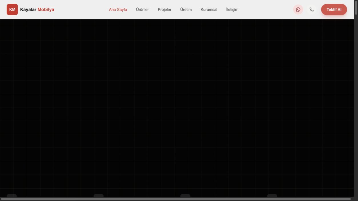 Kayalar web sitesi ana sayfa ekran görüntüsü